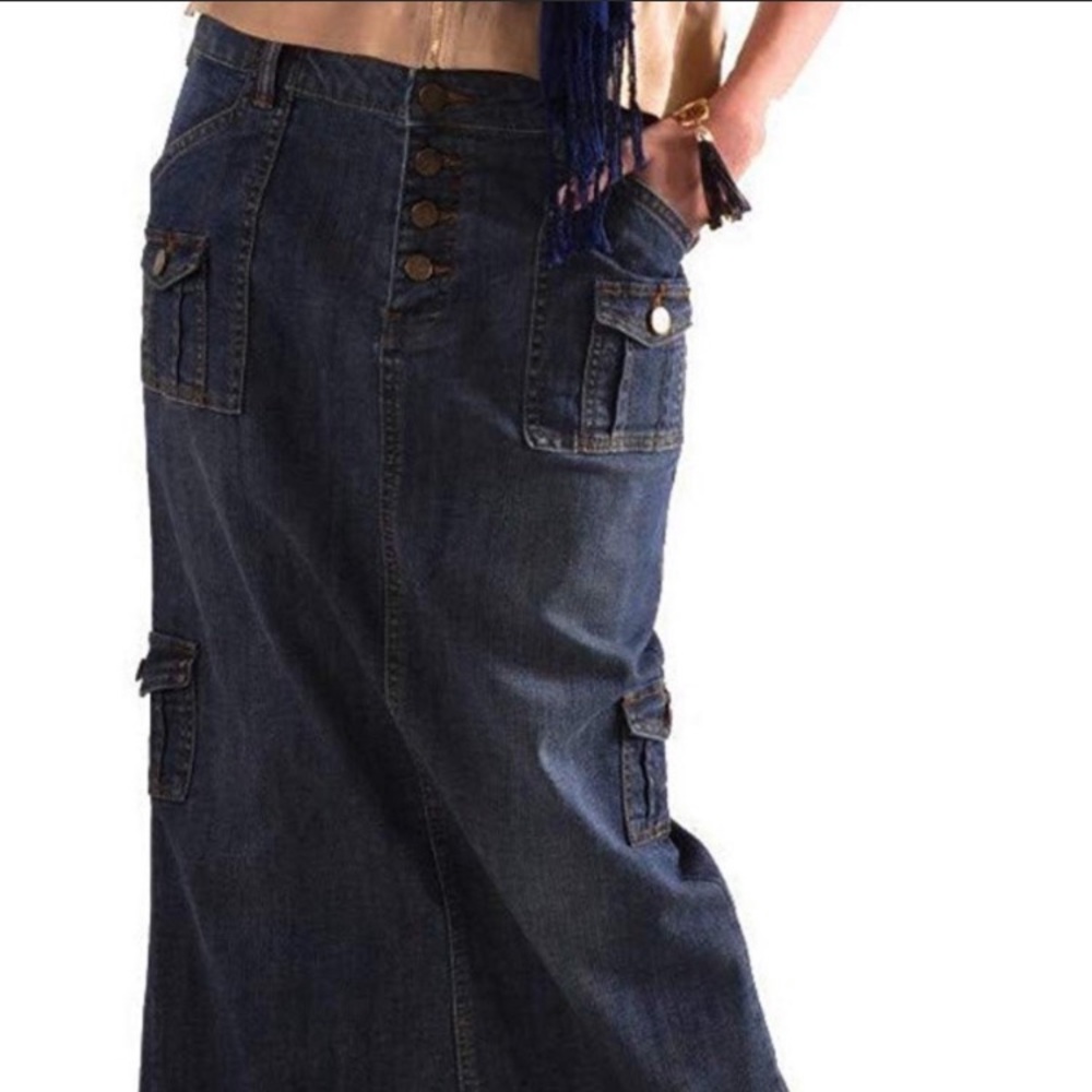 NWT maxi A-line Jeans Skirt